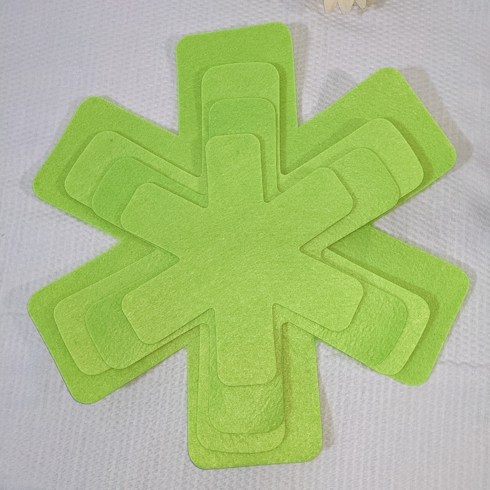 Felt Pot Protectors Cookware Dividers Set of 4 Green NEW 4 Sizes - Picture 4 of 8